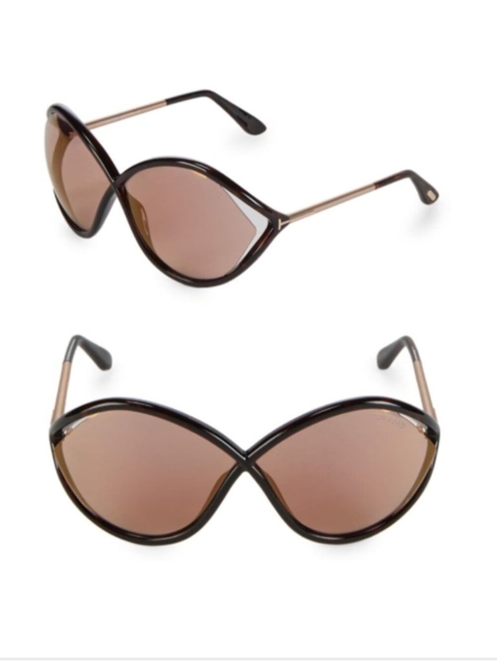 NWT~TOM FORD~70MM Liora Oversized Havana Sunglasses